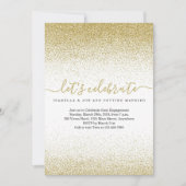 Gold Glitter Engagement Party - Uitnodiging (Voorkant)