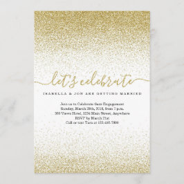Gold Glitter Engagement Party - Uitnodiging