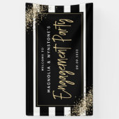 Gold Glitter Engagement Party Welkom Spandoek (Verticaal)