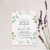 Gold Glitter Eucalyptus Foliage Weddenschap Breakf Kaart