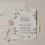 Gold Glitter Eucalyptus Foliage Weddenschap Breakf Kaart<br><div class="desc">Deze goudglittereucalyptusbruinbruidontbijt is perfect voor een modern evenement. Het ontwerp is voorzien van waterverf eucalyptus groene loof met gouden confetti.</div>
