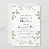 Gold Glitter Eucalyptus Foliage Weddenschap Breakf Kaart (Voorkant)
