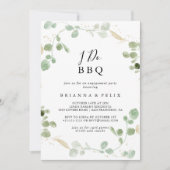 Gold Glitter Eucalyptus I Do BBQ Engagement Party Kaart (Voorkant)