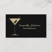 Gold Glitter Event Bartender Visitekaartje (Voorkant)