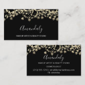 Gold Glitter Event Planner Beauty Shop Confetti Visitekaartje (Voorkant / Achterkant)