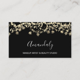 Gold Glitter Event Planner Beauty Shop Confetti Visitekaartje