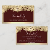 Gold Glitter Event Planner Mode Black Burgundy Visitekaartje (Voorkant / Achterkant)