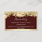 Gold Glitter Event Planner Mode Black Burgundy Visitekaartje (Achterkant)