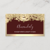 Gold Glitter Event Planner Mode Black Burgundy Visitekaartje (Voorkant)