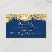 Gold Glitter Event Planner Stylist Blue Navy Visitekaartje (Achterkant)