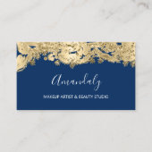 Gold Glitter Event Planner Stylist Blue Navy Visitekaartje (Voorkant)