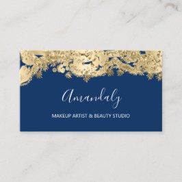 Gold Glitter Event Planner Stylist Blue Navy Visitekaartje