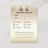 Gold Glitter Eyelash Client Consulting Visitekaartje (Voorkant)