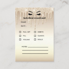 Gold Glitter Eyelash Client Consulting Visitekaartje