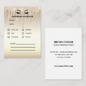 Gold Glitter Eyelash Client Consulting Visitekaartje (Voorkant / Achterkant)