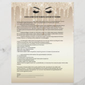 Gold Glitter EYELASH EXTENSION CONSENT FORM Flyer (Voorkant)