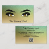 *~* Gold Glitter Eyes Lashes QR Brows Extensions Visitekaartje (Voorkant / Achterkant)