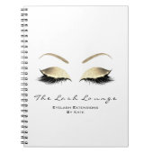 Gold Glitter Eyes Makeup Beauty White Name Notitieboek (Voorkant)
