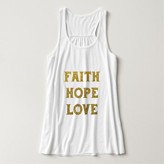 Gold Glitter | Faith Hope Love T-Shirt (Design voorkant)