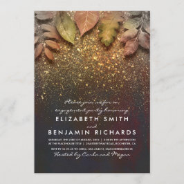 Gold Glitter  Fall verlaat verlovingsfeest Kaart