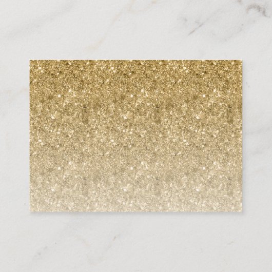 Gold Glitter Fancy Script Detail Informatiekaartje (Achterkant)