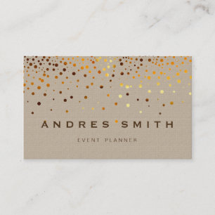 Gold Glitter Faux Foil Confetti Black Visitekaartje