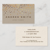 Gold Glitter Faux Folie Confetti Black Visitekaartje (Voorkant / Achterkant)