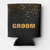 Gold Glitter Faux Folie Confetti Groom Blikjeskoeler (Voorkant)