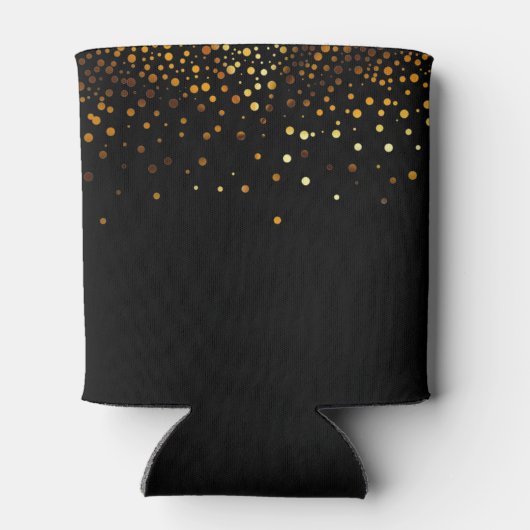 Gold Glitter Faux Folie Confetti Groom Blikjeskoeler (Achterkant)