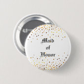 Gold Glitter Faux Folie Confetti Maid of Honor Ronde Button 5,7 Cm (Voorkant /achterkant)
