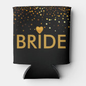Gold Glitter Faux Folie Heart Bride Blikjeskoeler (Voorkant)