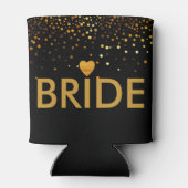 Gold Glitter Faux Folie Heart Bride Blikjeskoeler (Achterkant)