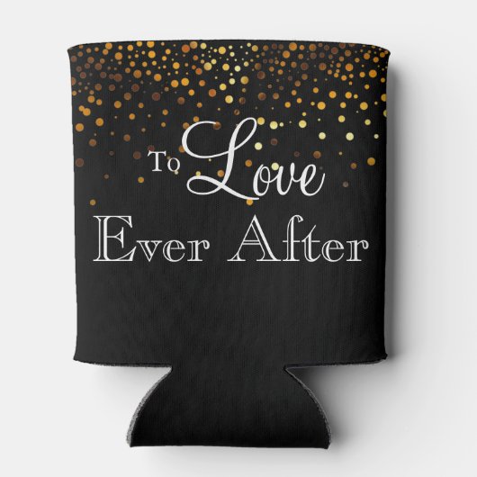 Gold Glitter Faux Folie Mr. & Mrs. Blikjeskoeler (Achterkant)