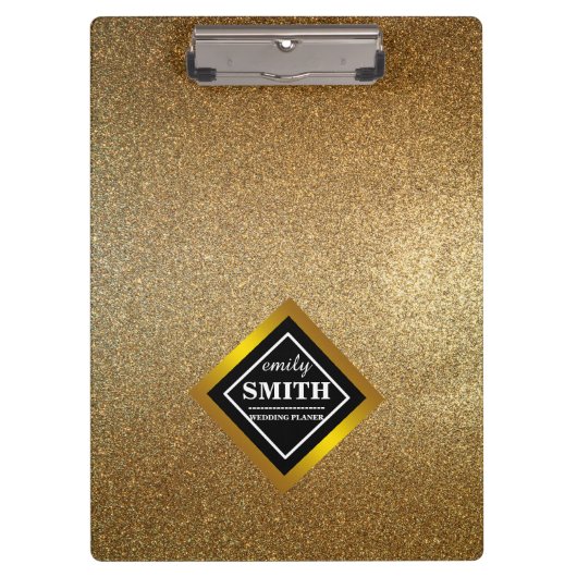 Gold Glitter Faux-Folie op maat Klembord (Voorkant)