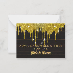 Gold Glitter Faux Folie Weddenschapskaart Advieskaart