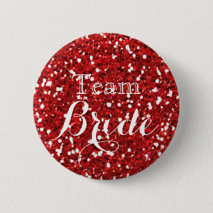 Gold Glitter Faux Folie Wedding Team Bride Pinback Ronde Button 5,7 Cm