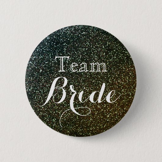 Gold Glitter Faux Folie Wedding Team Bride Ronde Button 5,7 Cm (Voorkant)