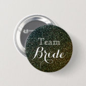 Gold Glitter Faux Folie Wedding Team Bride Ronde Button 5,7 Cm (Voorkant /achterkant)