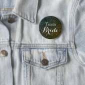 Gold Glitter Faux Folie Wedding Team Bride Ronde Button 5,7 Cm (In situ)