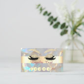Gold Glitter Faux Lashes Opal Stone Klantenkaartje (Staand voorkant)