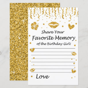 Gold glitter Favorite Memory of the Birthday Girl