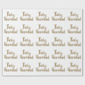 Gold Glitter Feliz Navidad  Cadeaupapier (Vlak)