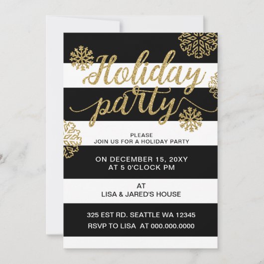 Gold Glitter Festive-feestdag Kaart (Voorkant)