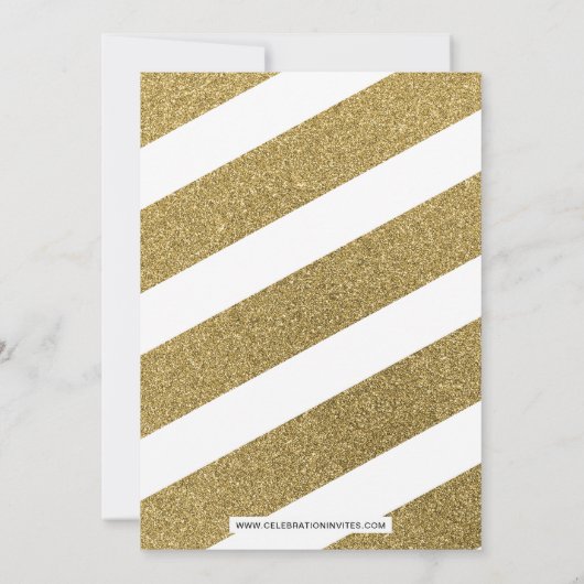 Gold Glitter Festive-feestdag Kaart (Achterkant)