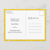 Gold Glitter Festive Red-kerstfeestdag Uitnodiging Briefkaart (Achterkant)