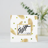 Gold Glitter Fir Branch Script Cadeaucertificaat (Staand voorkant)