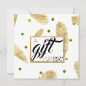 Gold Glitter Fir Branch Script Cadeaucertificaat (Voorkant)
