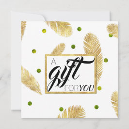 Gold Glitter Fir Branch Script Cadeaucertificaat