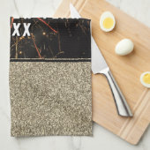 Gold Glitter Fireworks Happy Nieuwjaar 2023 Theedoek (Quarter Fold)