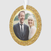 Gold & Glitter First Married kerstfoto Ornament (voorkant)